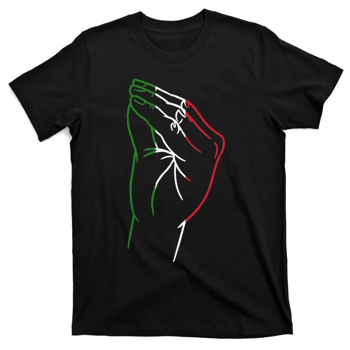 Funny Italian Hand Gesture Italian Flag Italy Italia T-Shirt