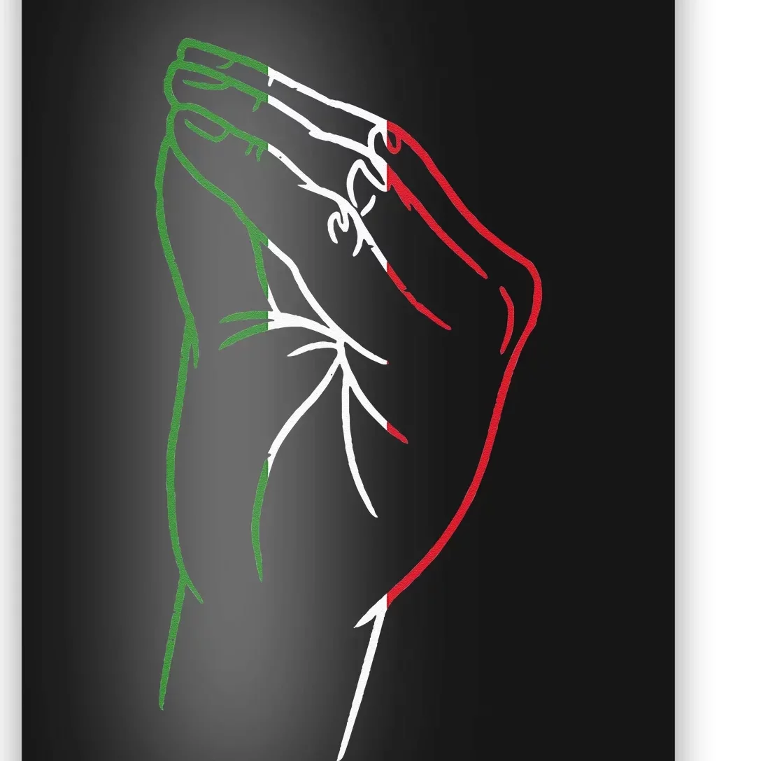 Funny Italian Hand Gesture Italian Flag Italy Italia Poster