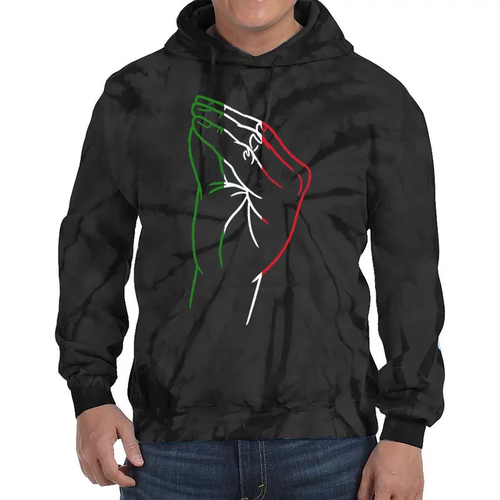 Funny Italian Hand Gesture Italian Flag Italy Italia Tie Dye Hoodie