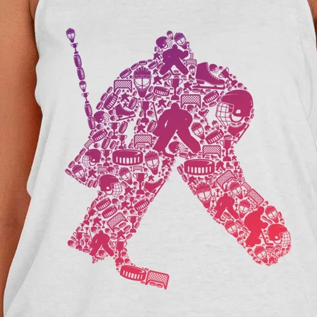 Funny Ice Hockey Goalie Hockey Player Women's Knotted Racerback Tank