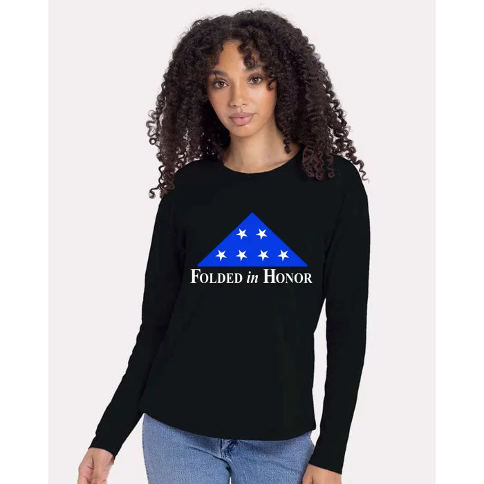 Folded In Honor Womens Cotton Relaxed Long Sleeve T-Shirt