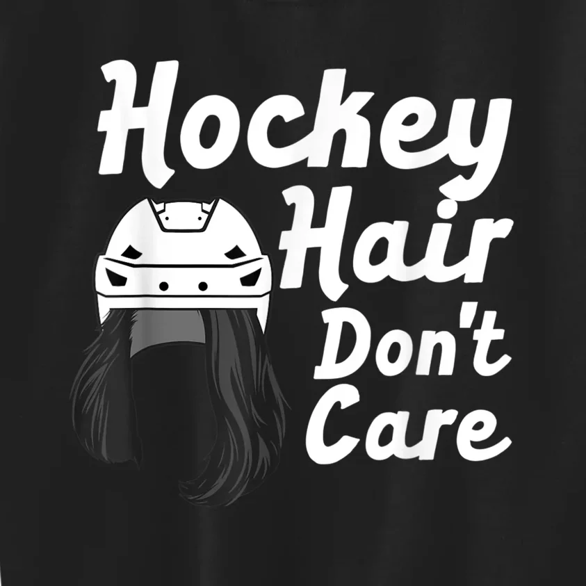 Funny Ice Hockey For Women Girls Field Hockey Helmet Hair Kids Sweatshirt