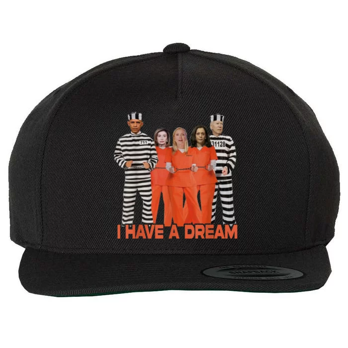 Funny I Have A Dream Wool Snapback Cap