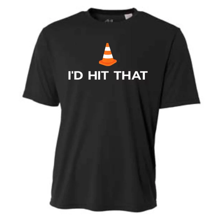 Funny I'd Hit That Traffic Cone Pun Cooling Performance Crew T-Shirt