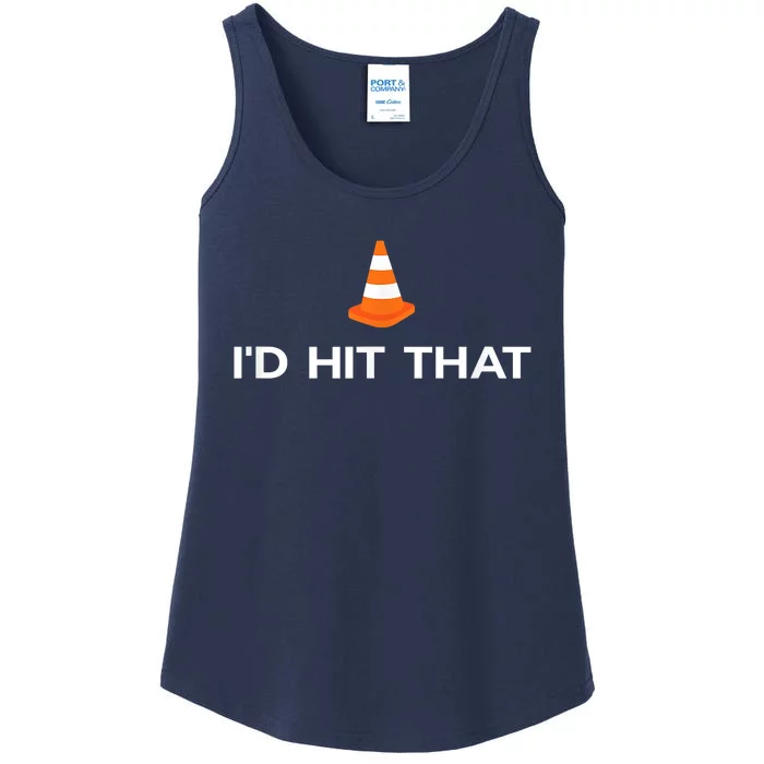 Funny I'd Hit That Traffic Cone Pun Ladies Essential Tank