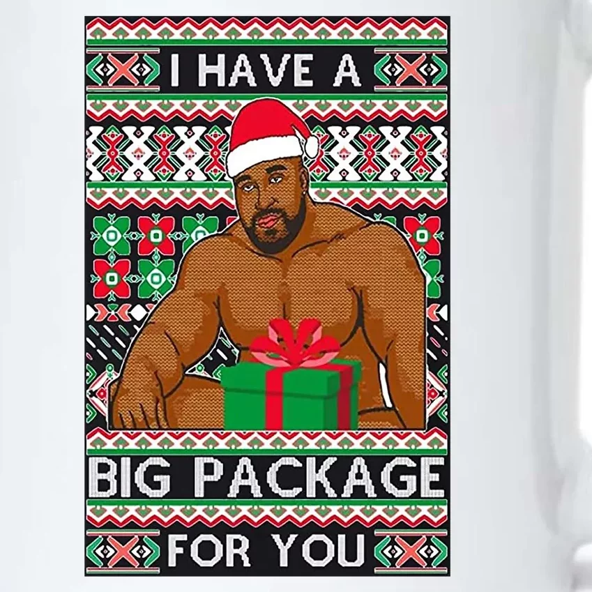 Funny I Have A Big Package For You Ugly Christmas Sweater Black Color Changing Mug