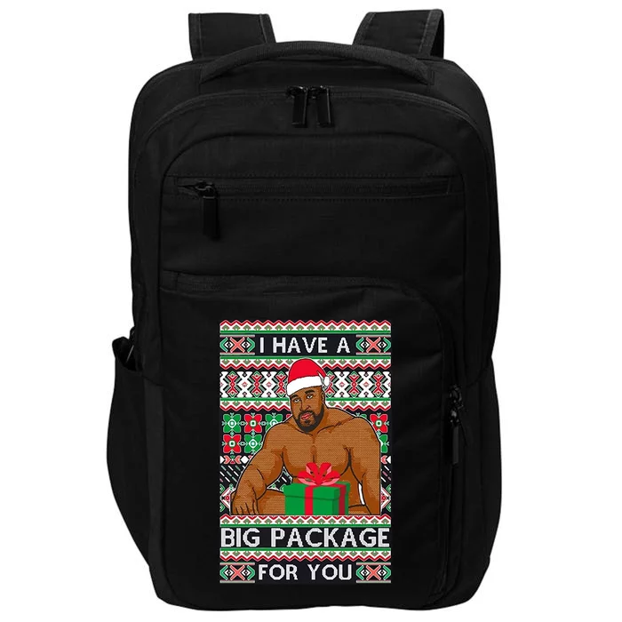 Funny I Have A Big Package For You Ugly Christmas Sweater Impact Tech Backpack