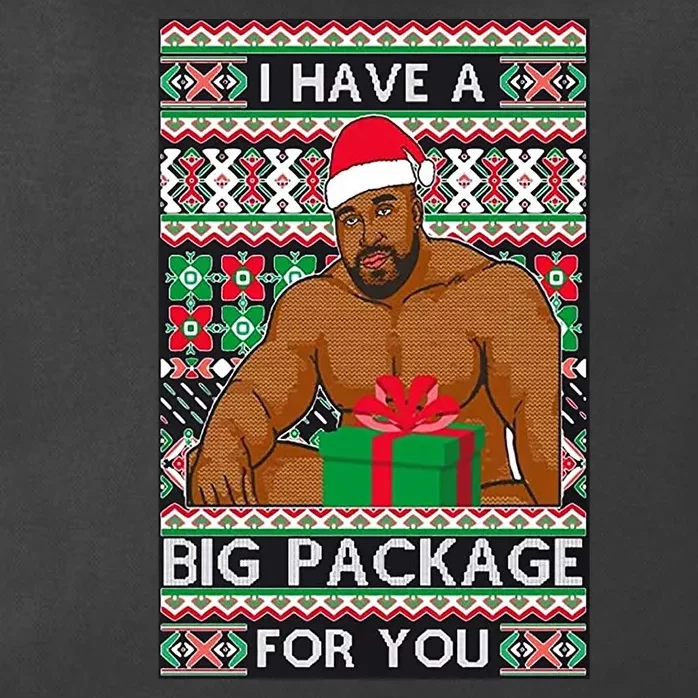 Funny I Have A Big Package For You Ugly Christmas Sweater Zip Tote Bag