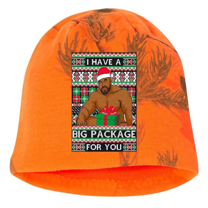 Funny I Have A Big Package For You Ugly Christmas Sweater Kati - Camo Knit Beanie