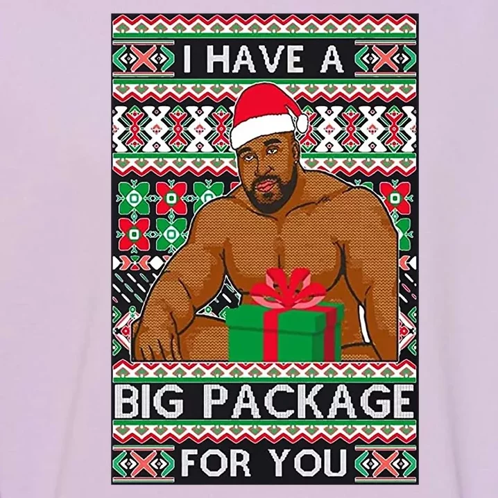 Funny I Have A Big Package For You Ugly Christmas Sweater Garment-Dyed Sweatshirt