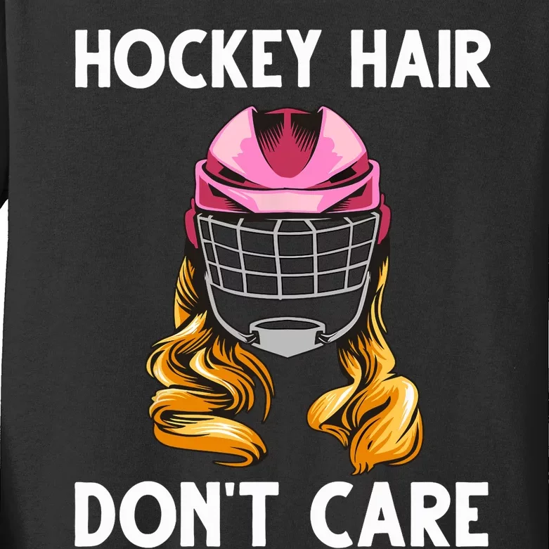 Funny Ice Hockey For Girls Wo Hockey Sport Player Helmet Kids Long Sleeve Shirt