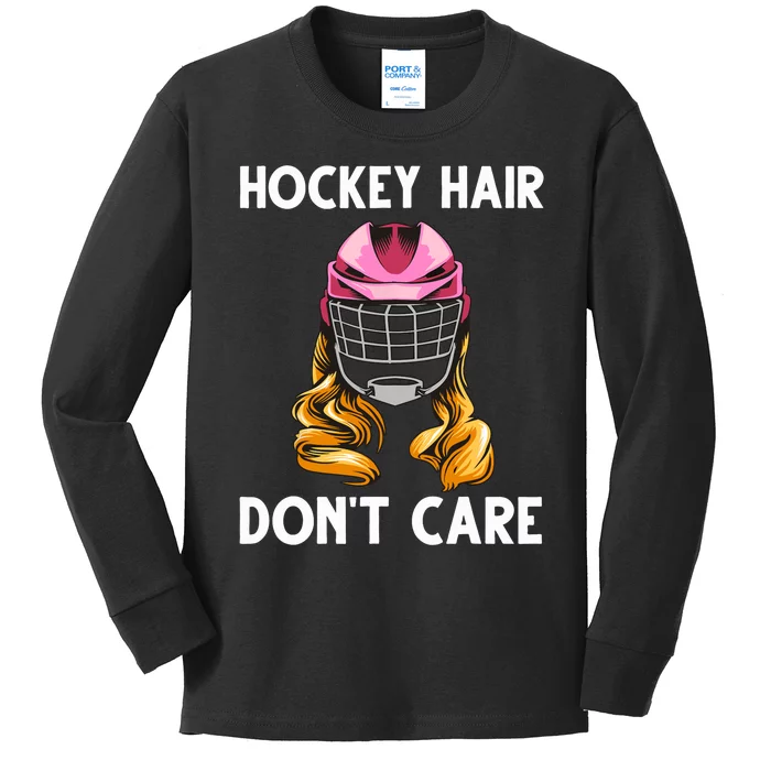 Funny Ice Hockey For Girls Wo Hockey Sport Player Helmet Kids Long Sleeve Shirt