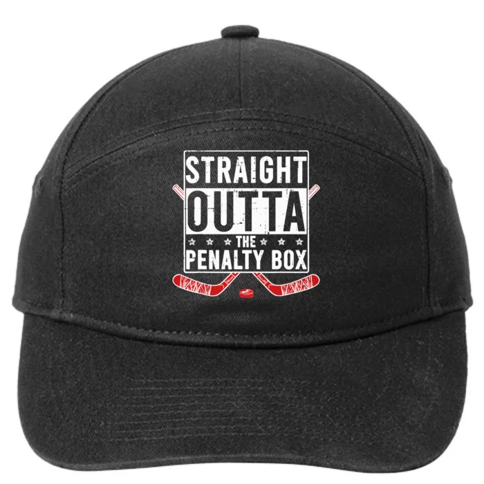 Funny Ice Hockey Straight Outta The Penalty Box Hockey Lover 7-Panel Snapback Hat