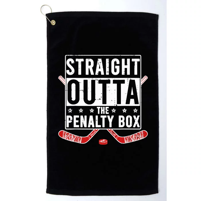 Funny Ice Hockey Straight Outta The Penalty Box Hockey Lover Platinum Collection Golf Towel