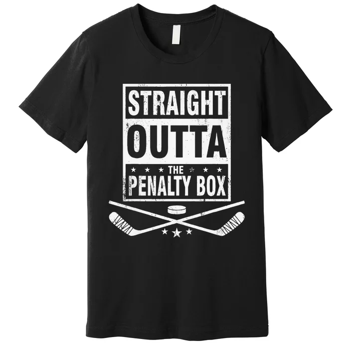 Funny Ice Hockey Straight Outta The Penalty Box Hockey Lover Premium T-Shirt