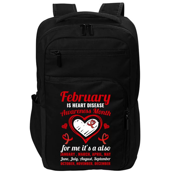 February Is Heart Disease Awareness Month Red Ribbon Gift Impact Tech Backpack