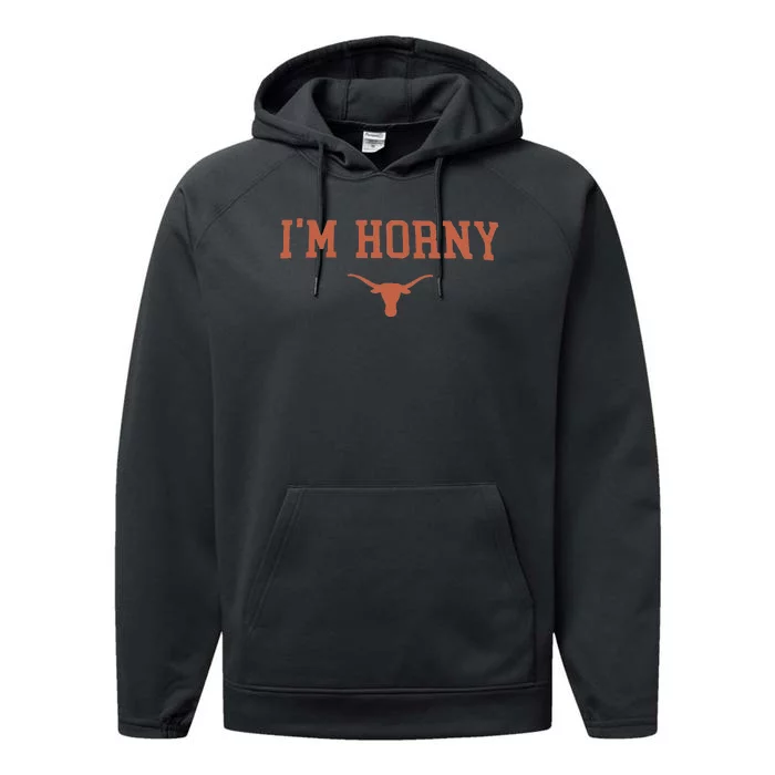 Funny I’M Horny Texas Performance Fleece Hoodie