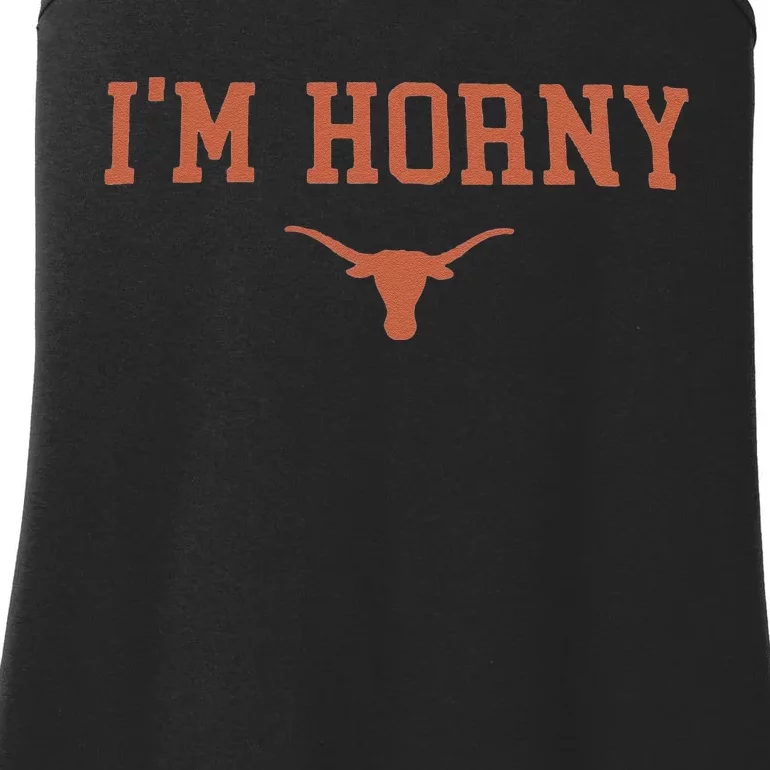 Funny I’M Horny Texas Ladies Essential Tank