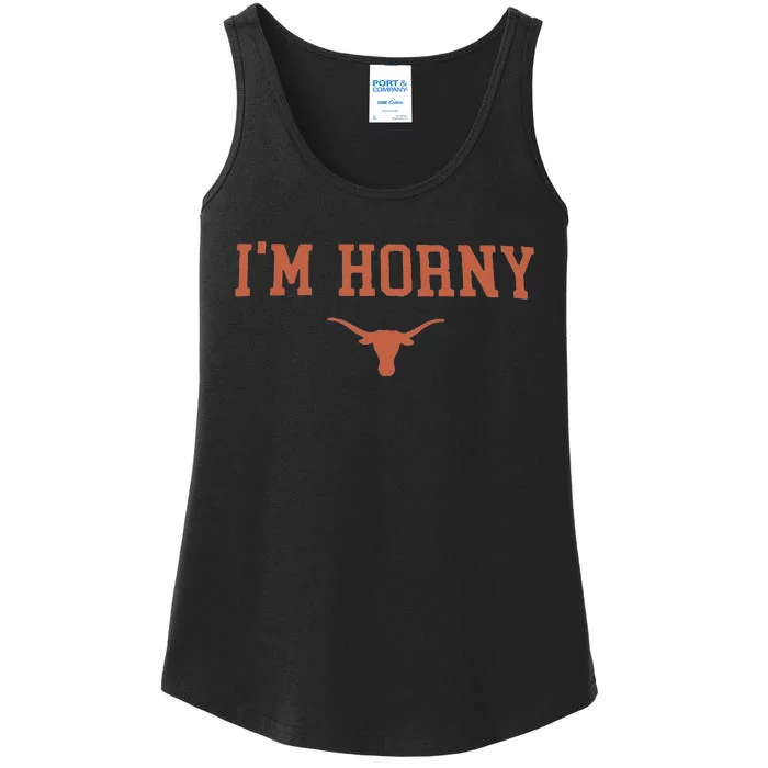 Funny I’M Horny Texas Ladies Essential Tank