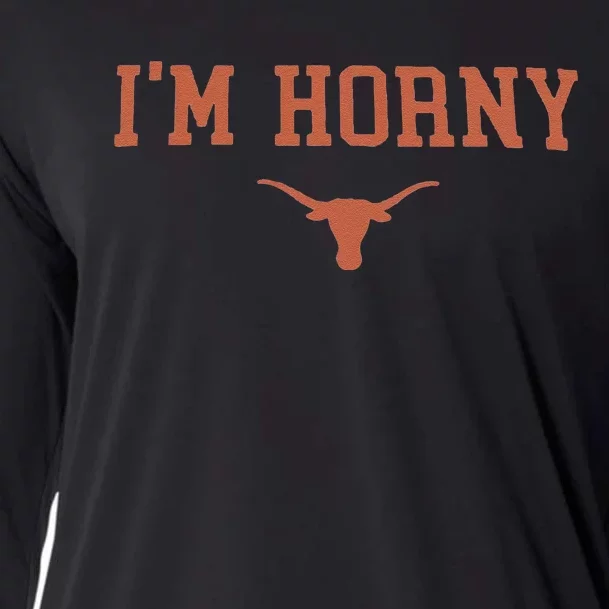 Funny I’M Horny Texas Cooling Performance Long Sleeve Crew