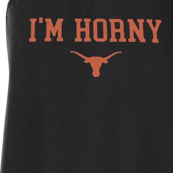 Funny I’M Horny Texas Women's Racerback Tank