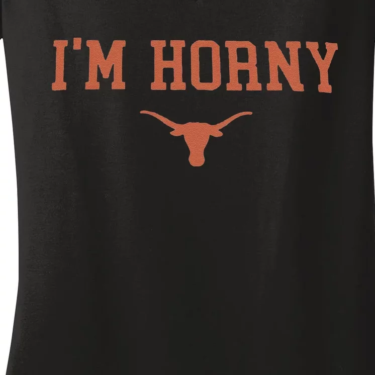 Funny I’M Horny Texas Women's V-Neck T-Shirt