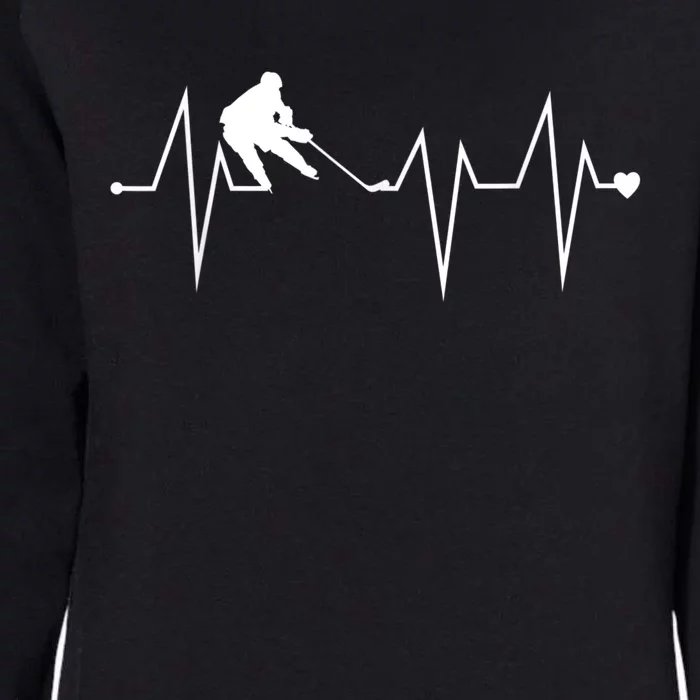 Funny Ice Hockey Player Heartbeat Heart Womens California Wash Sweatshirt