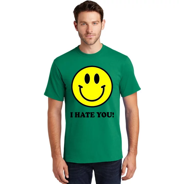 Funny I Hate You Emoji Shirt I Hate U Shirt I Hate U Emoji Tall T-Shirt