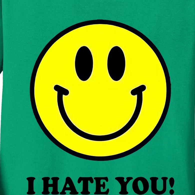 Funny I Hate You Emoji Shirt I Hate U Shirt I Hate U Emoji Kids Long Sleeve Shirt