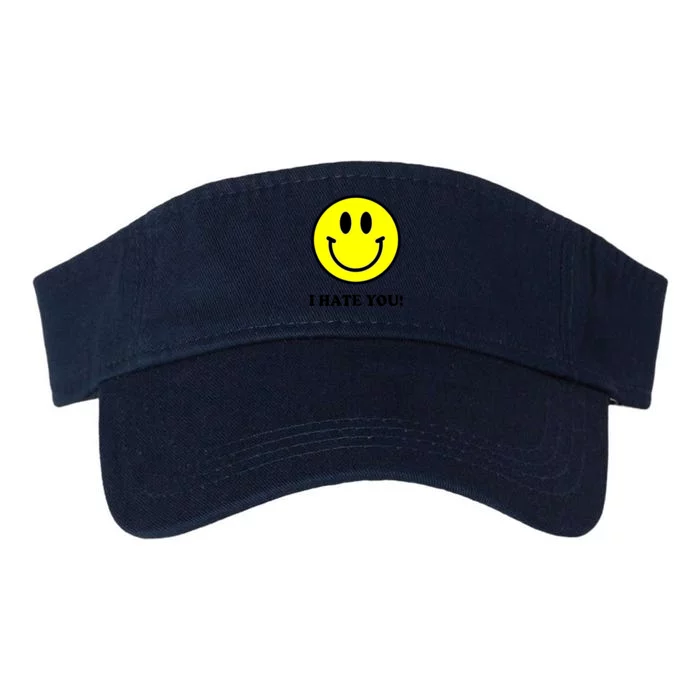 Funny I Hate You Emoji Shirt I Hate U Shirt I Hate U Emoji Valucap Bio-Washed Visor