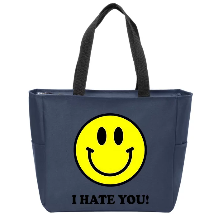 Funny I Hate You Emoji Shirt I Hate U Shirt I Hate U Emoji Zip Tote Bag