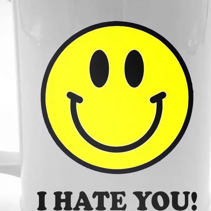 Funny I Hate You Emoji Shirt I Hate U Shirt I Hate U Emoji Front & Back Beer Stein