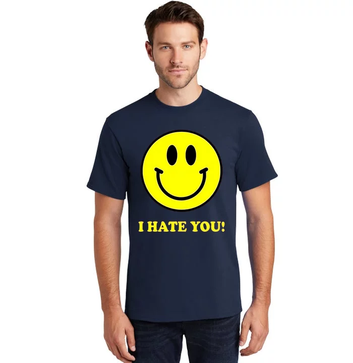 Funny I Hate You Emoji Shirt I Hate U Shirt I Hate U Emoji Tall T-Shirt