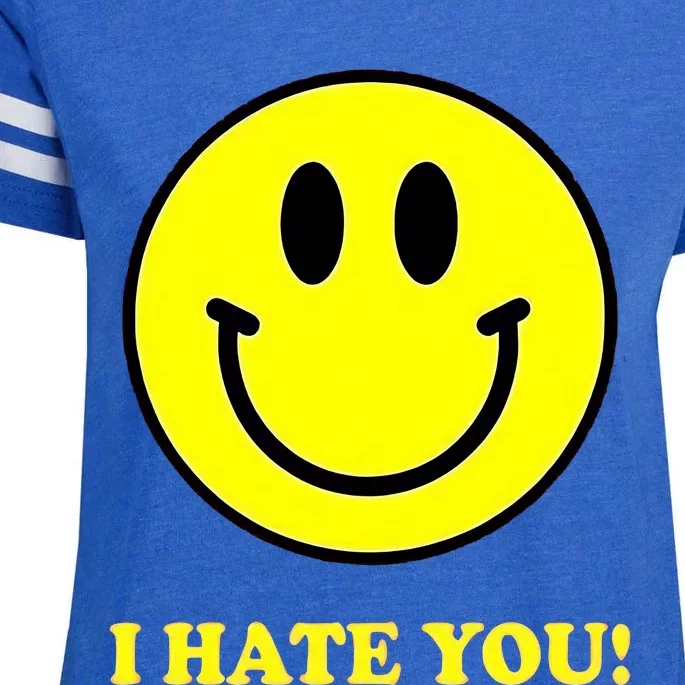 Funny I Hate You Emoji Shirt I Hate U Shirt I Hate U Emoji Enza Ladies Jersey Football T-Shirt