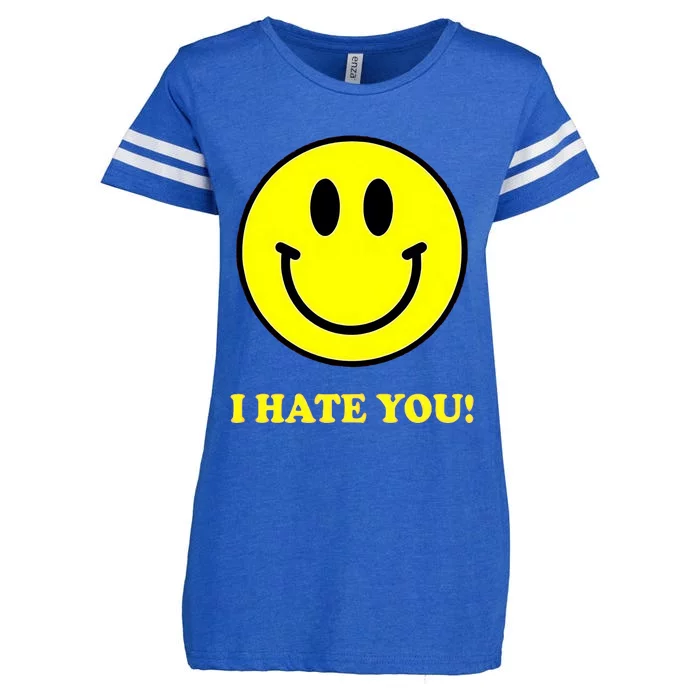 Funny I Hate You Emoji Shirt I Hate U Shirt I Hate U Emoji Enza Ladies Jersey Football T-Shirt