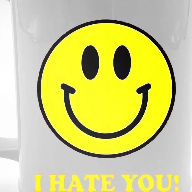 Funny I Hate You Emoji Shirt I Hate U Shirt I Hate U Emoji Front & Back Beer Stein