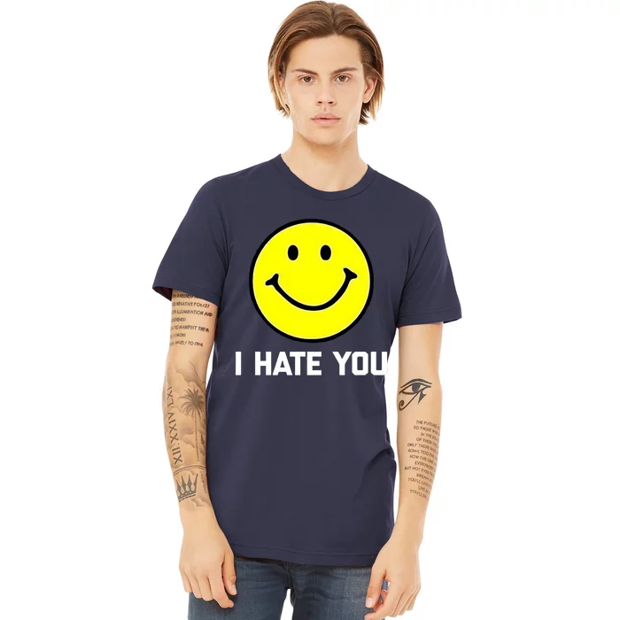 Funny I Hate You Emoji Shirt I Hate U Shirt I Hate U Emoji Premium T-Shirt