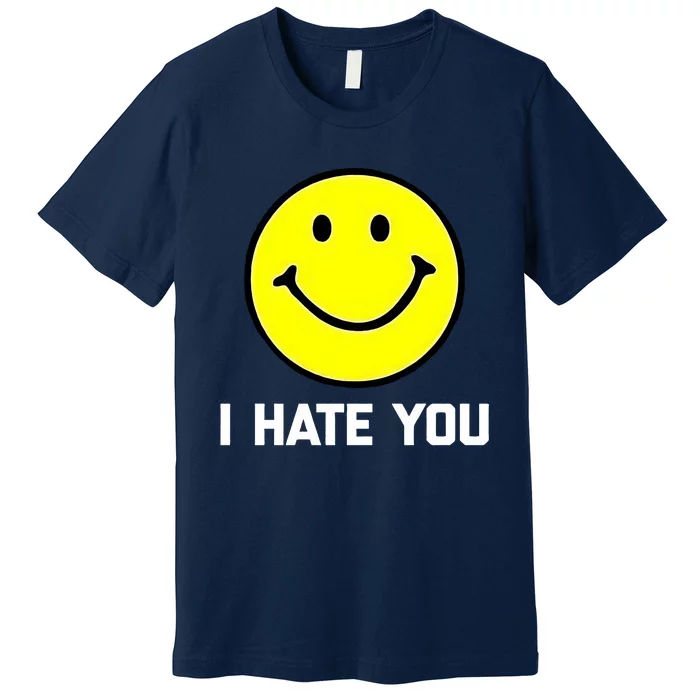 Funny I Hate You Emoji Shirt I Hate U Shirt I Hate U Emoji Premium T-Shirt