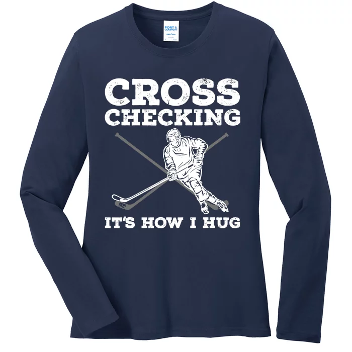 Funny Ice Hockey Art For Ice Hockey Lovers Ladies Long Sleeve Shirt