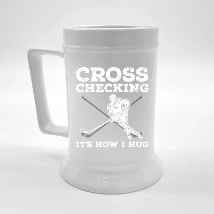 Funny Ice Hockey Art For Ice Hockey Lovers Front & Back Beer Stein