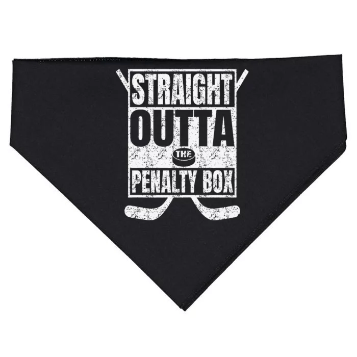 Funny Ice Hockey Straight Outta The Penalty Box Hockey Lover USA-Made Doggie Bandana