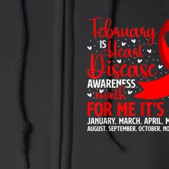 February Is Heart Disease Awareness Month Heart Disease Full Zip Hoodie