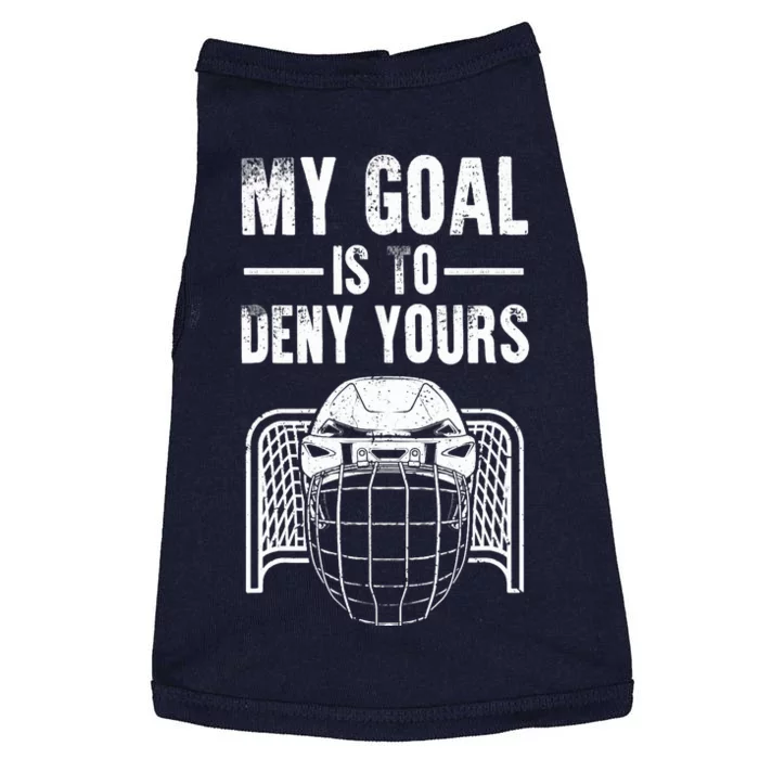 Funny Ice Hockey Goalie Design Hockey Player Doggie Tank