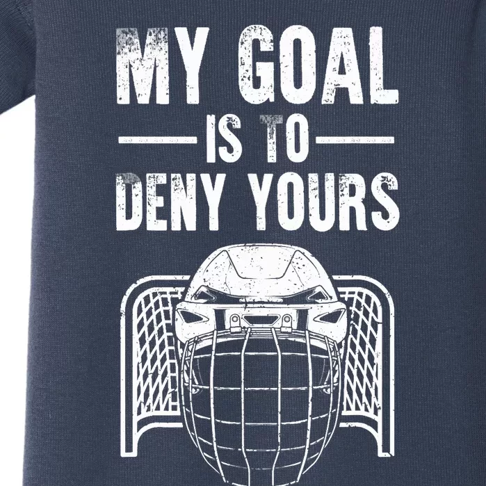 Funny Ice Hockey Goalie Design Hockey Player Baby Bodysuit