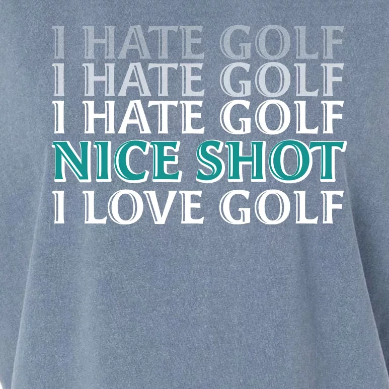 Funny I Hate Love Golf Nice Shot Garment-Dyed Women's Muscle Tee