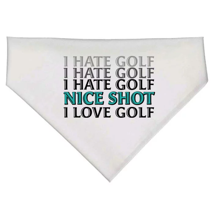 Funny I Hate Love Golf Nice Shot USA-Made Doggie Bandana