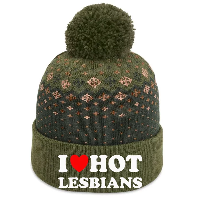 Funny I Heart Hot Lesbians I Love Hot Lesbians The Baniff Cuffed Pom Beanie