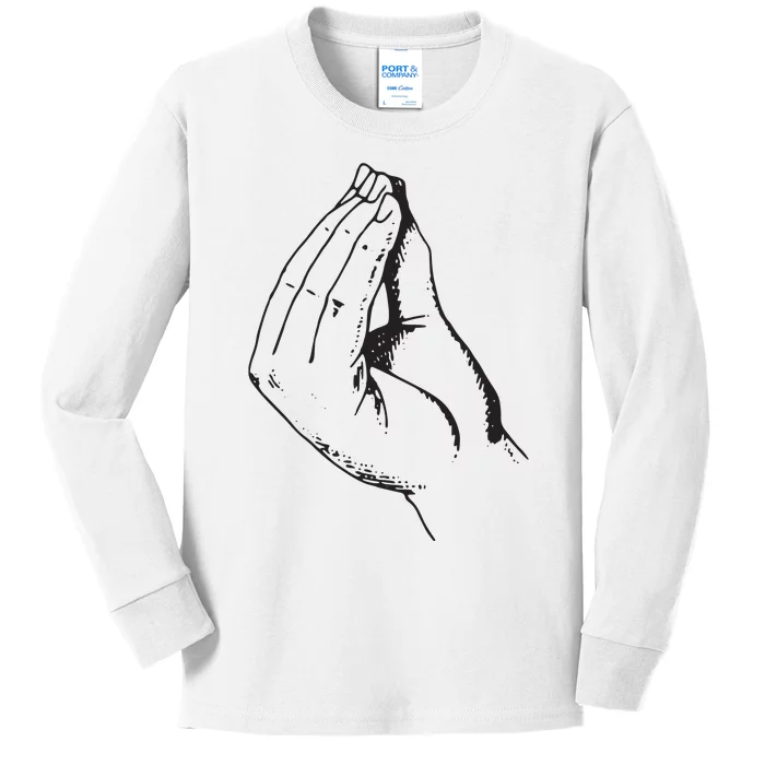 Funny Italian Hand Gesture What Kids Long Sleeve Shirt