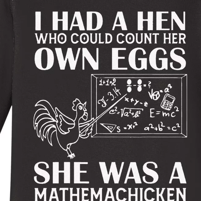 Funny I Had A Hen Who Could Count Her Own Eggs Funny Chicken Lover Baby Long Sleeve Bodysuit