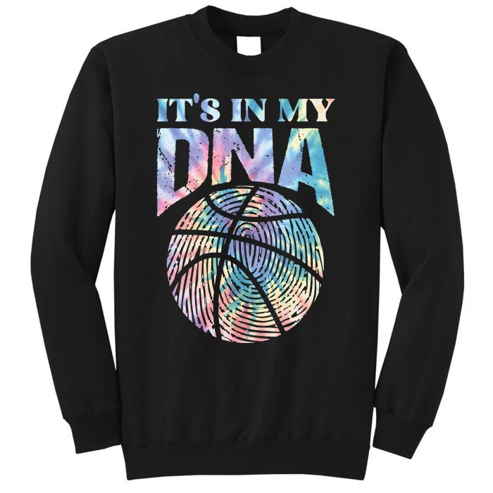 Funny Its In My DNA Girls Basketball Lover Basketball Fan Tall Sweatshirt